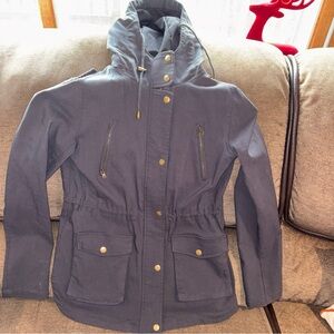 NWOT  Eden Society Women's Holly Contrast Hood Cargo Jacket Grey Size S